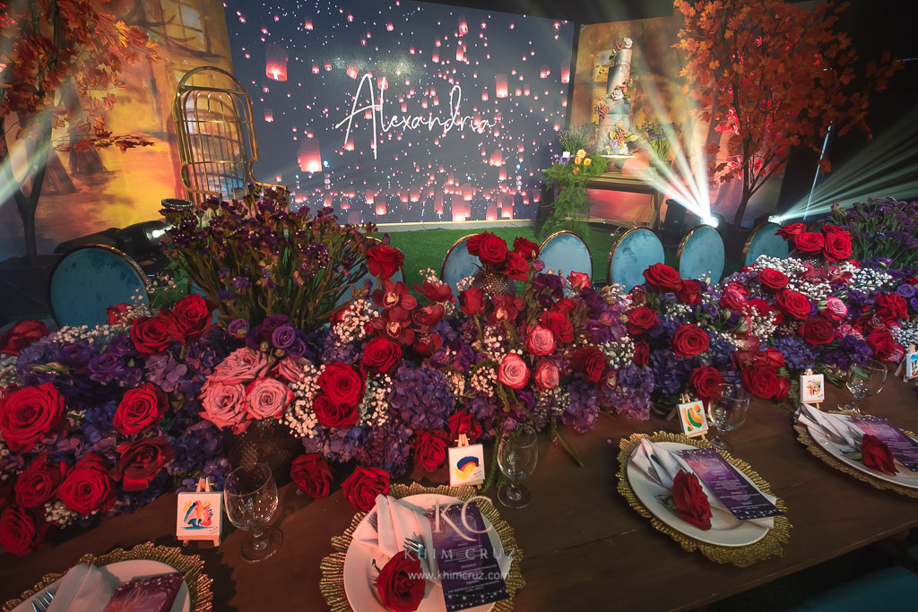mystic garden debut floral table centerpieces by Khim Cruz