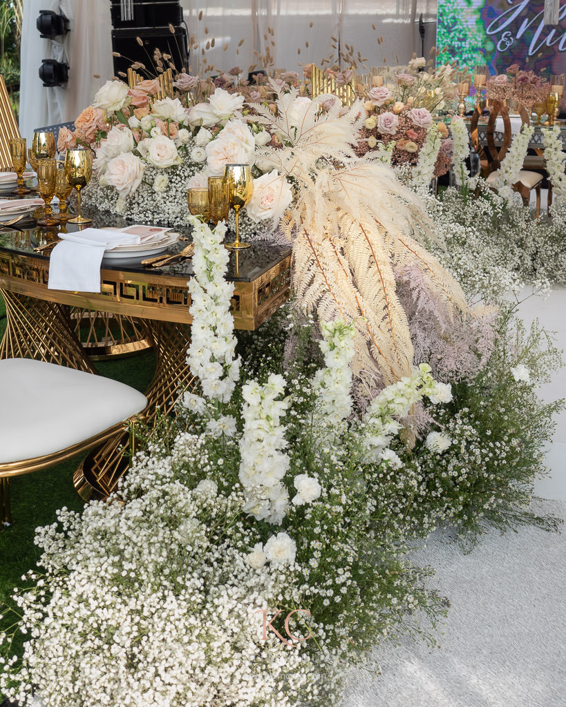 sophisticated boho wedding flowers table decor details by Khim Cruz
