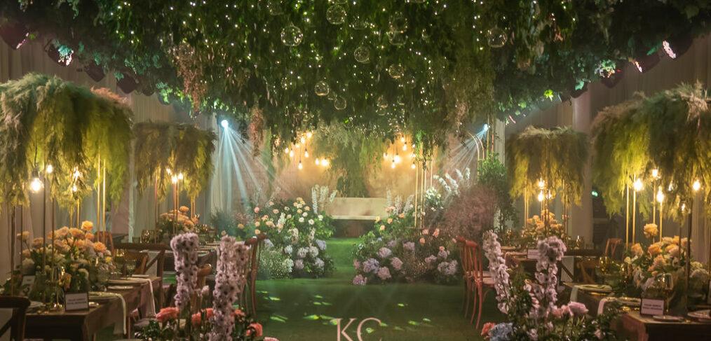 rustic garden theme wedding setup by Khim Cruz