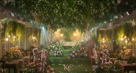 rustic garden theme wedding setup by Khim Cruz