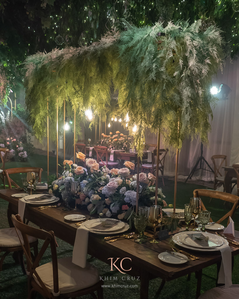 rustic garden theme wedding table design by Khim Cruz