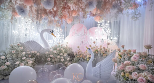 swan intimate birthday design by Khim Cruz