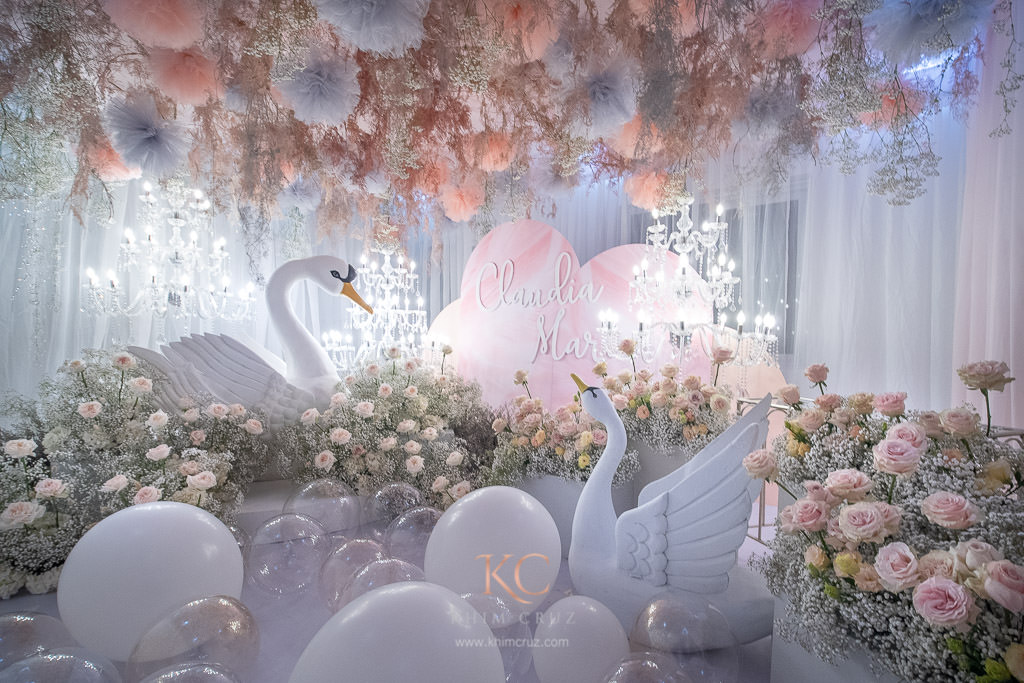 swan intimate birthday design by Khim Cruz