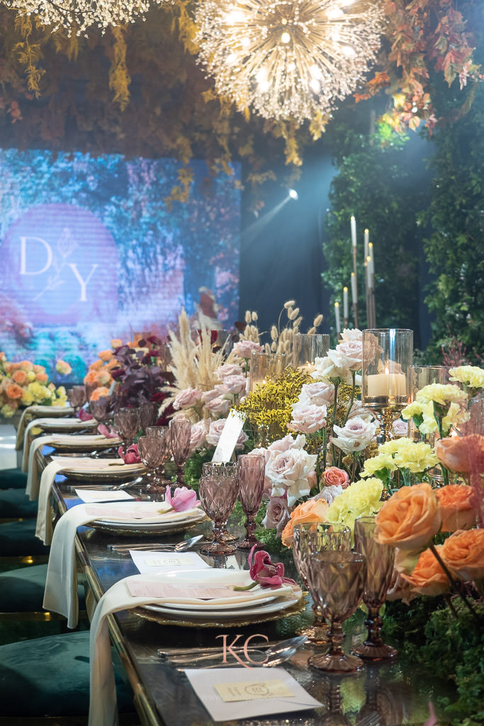 dreamy wedding floral centerpieces for Demer & Ysa by Khim Cruz