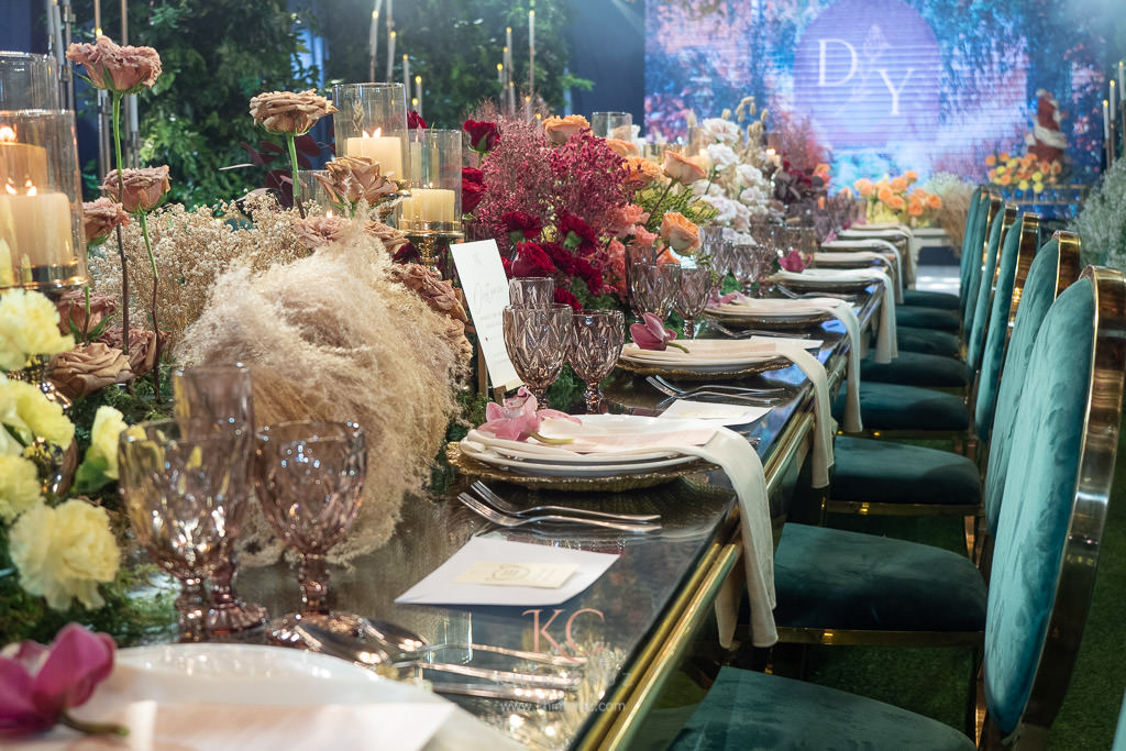 dreamy wedding table centerpiece for Demer & Ysa by Khim Cruz