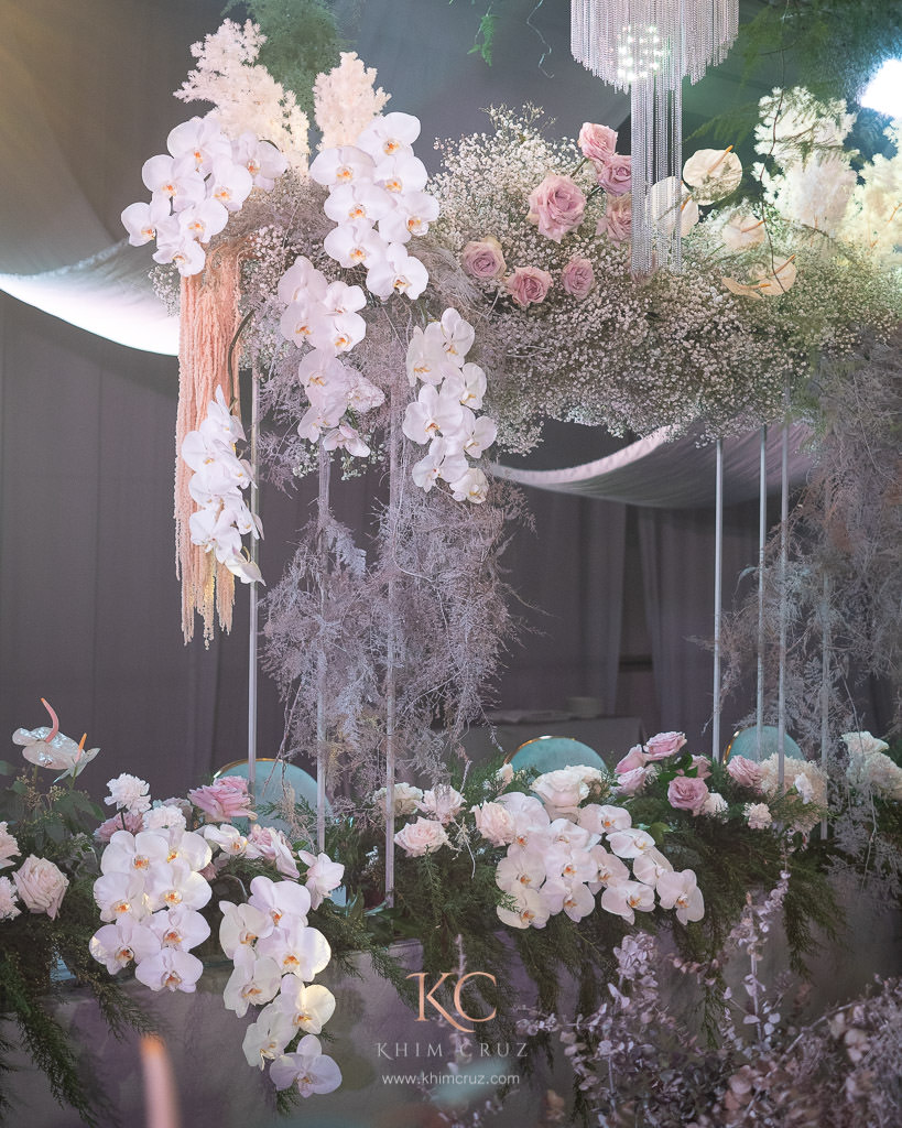 modern grey wedding floral design details by Khim Cruz
