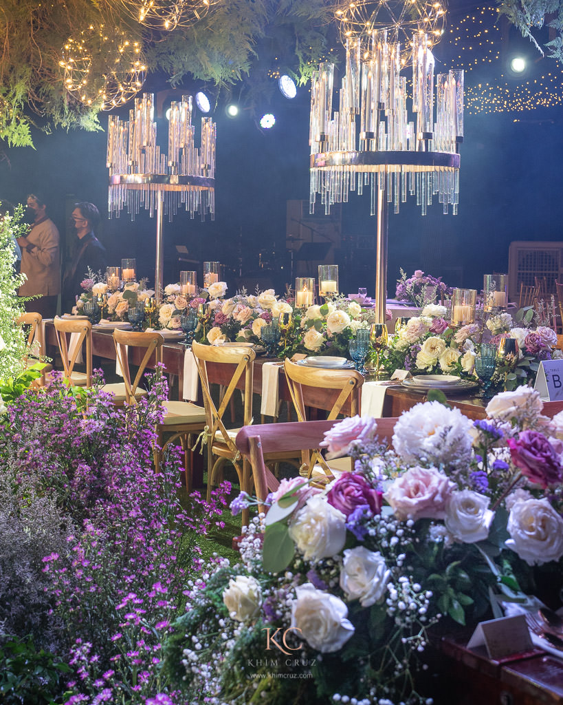 Adam and Pie khimscaped garden wedding in Gensan tablescaped flowers arranged by Khim Cruz
