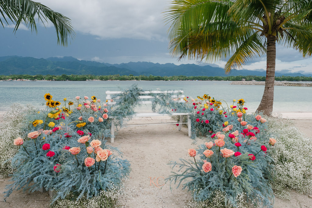 Floral garden Christian wedding ceremony of Levi and Charlene decorated by Khim Cruz