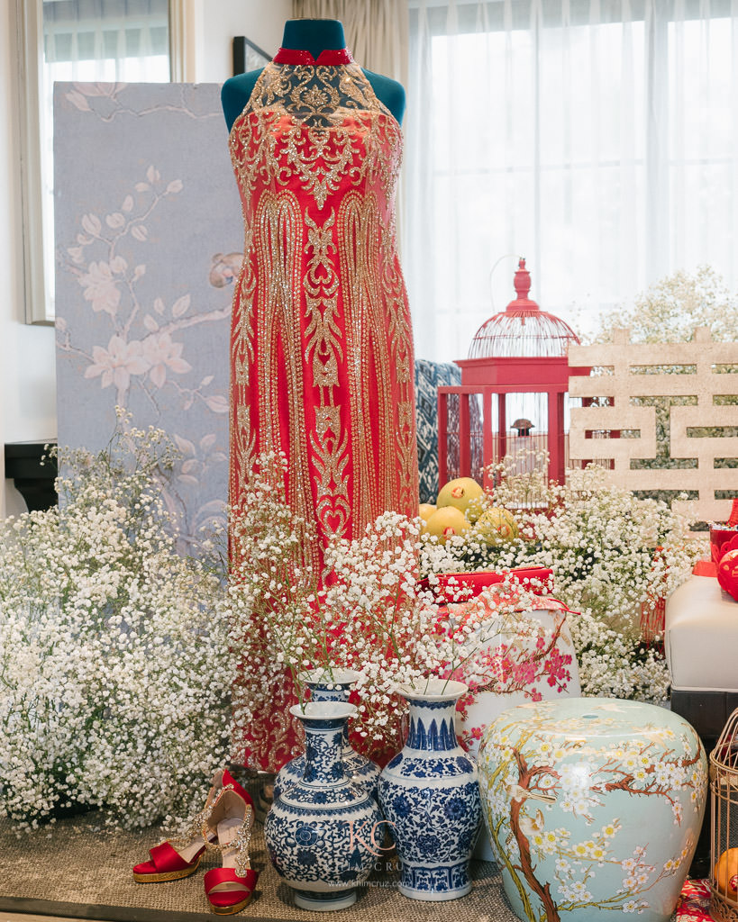 modern Chinoiserie Tinghun Chinese Engagement for Levi and Charlene pre ceremony styling by Khim Cruz