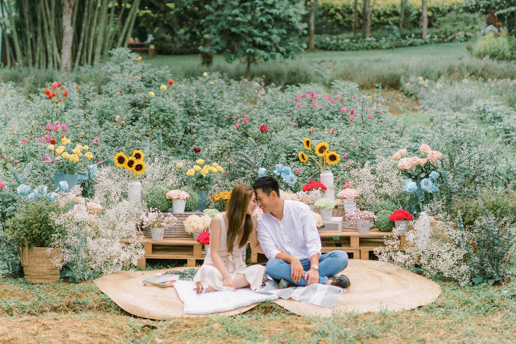 dreamy picnic pre-wedding photoshoot setup for EJ and Jaira by Khim Cruz