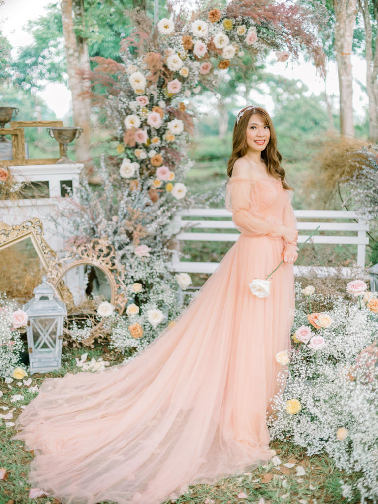 ethereal and old soul pre-wedding photoshoot setup for EJ and Jaira flower design styled by Khim Cruz