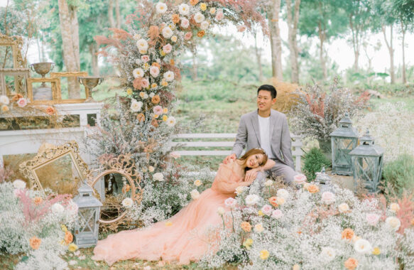 ethereal and old soul pre-wedding photoshoot setup for EJ and Jaira styled by Khim Cruz