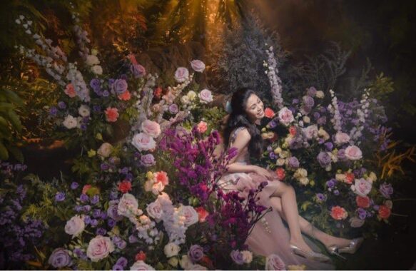 mythical forest pre-debut photoshoot for Karina floral arragement by Khim Cruz