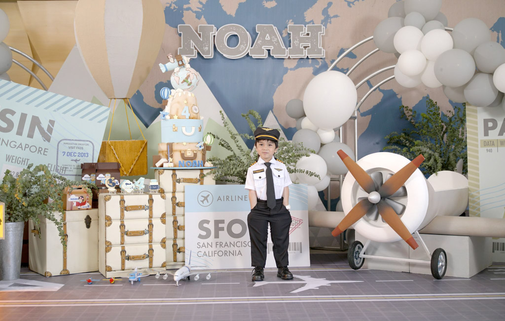 airplane aviator theme kids birthday photoshoot of Noah by Khim Cruz
