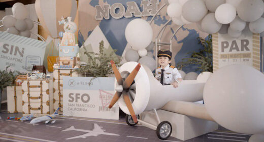 airplane aviator theme kids birthday photoshoot of Noah designed by Khim Cruz