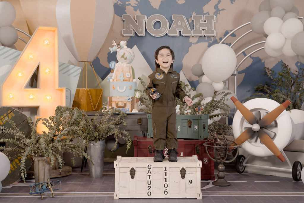 airplane aviator theme kids birthday photoshoot of Noah styled by Khim Cruz
