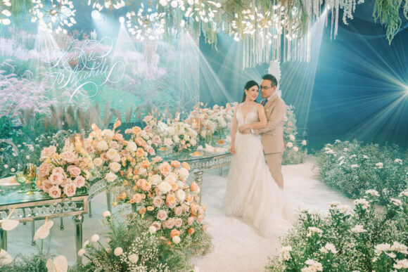 muted elegance wedding of Kirk and Michele on their cascading head table by Khim Cruz