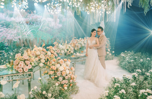 muted elegance wedding of Kirk and Michele on their cascading head table by Khim Cruz