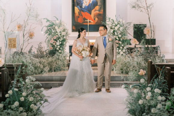 wedding ceremony of Kirk and Michele floral design by Khim Cruz