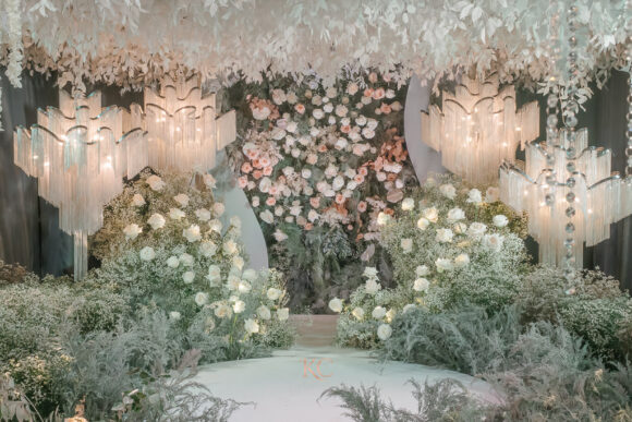 dreamy wedding photoshoot floral backdrop designed by Khim Cruz