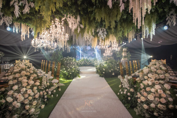 florals and lush greens rustic elegance wedding reception of Ceejay and Christine by event stylist Khim Cruz