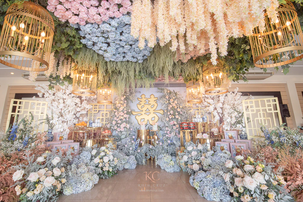 Chinese engagement Tinghun of EJ & Jaira by floral designer Khim Cruz