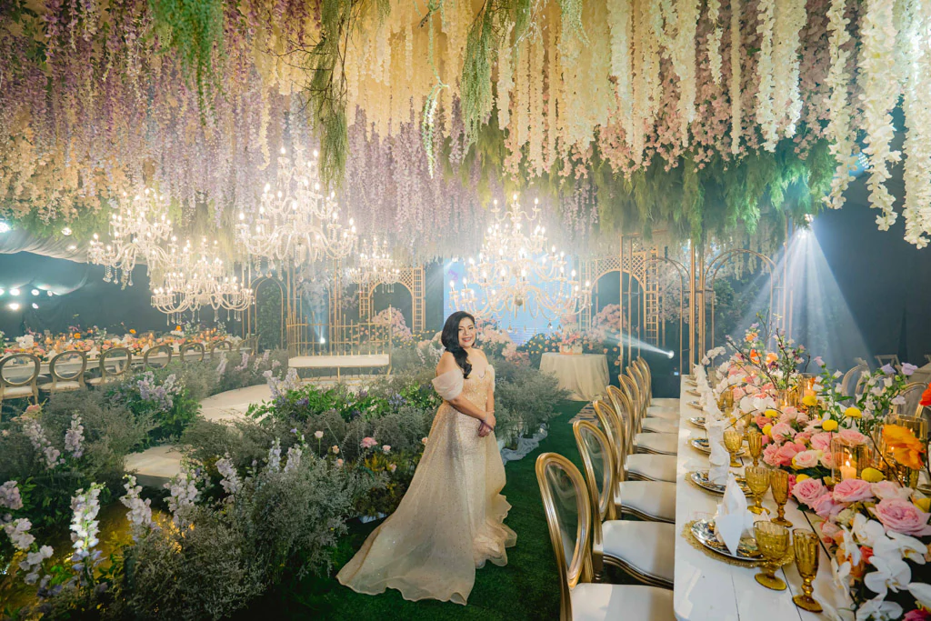 French floral garden reception for 50th birthday celebration of Jho by event designer Khim Cruz