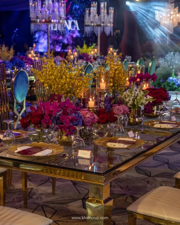 Veronica Kitty Duterte debut debutants table flower centerpiece setting