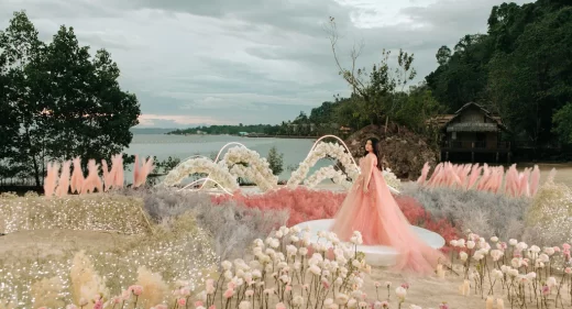 ethereal sophisticated modern debut 18th birthday party of Alesi floral landscape stage design by Khim Cruz