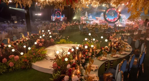 Autumn-inspired wedding reception of Bruce and Alyssa designed by Khim Cruz