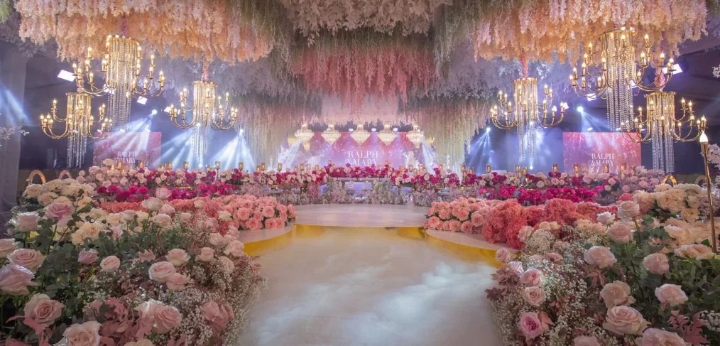 a dreamy pink hues wedding reception in Gensan for Ralph & Mary designed by Khim Cruz