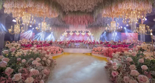 a dreamy pink hues wedding reception in Gensan for Ralph & Mary designed by Khim Cruz