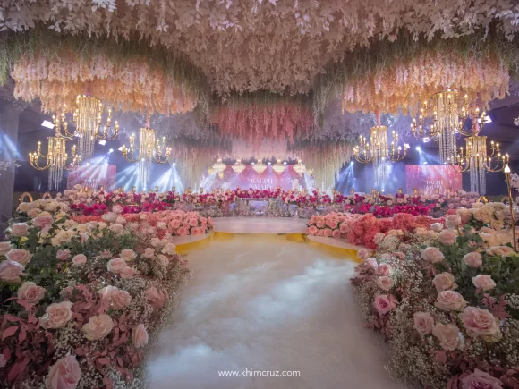 a dreamy pink hues wedding reception in Gensan for Ralph & Mary designed by Khim Cruz