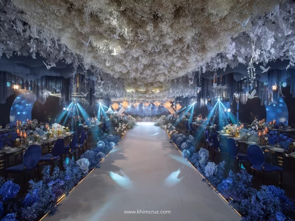 dreamy blue ethereal wedding reception of Raven & Graziel by event designer Khim Cruz