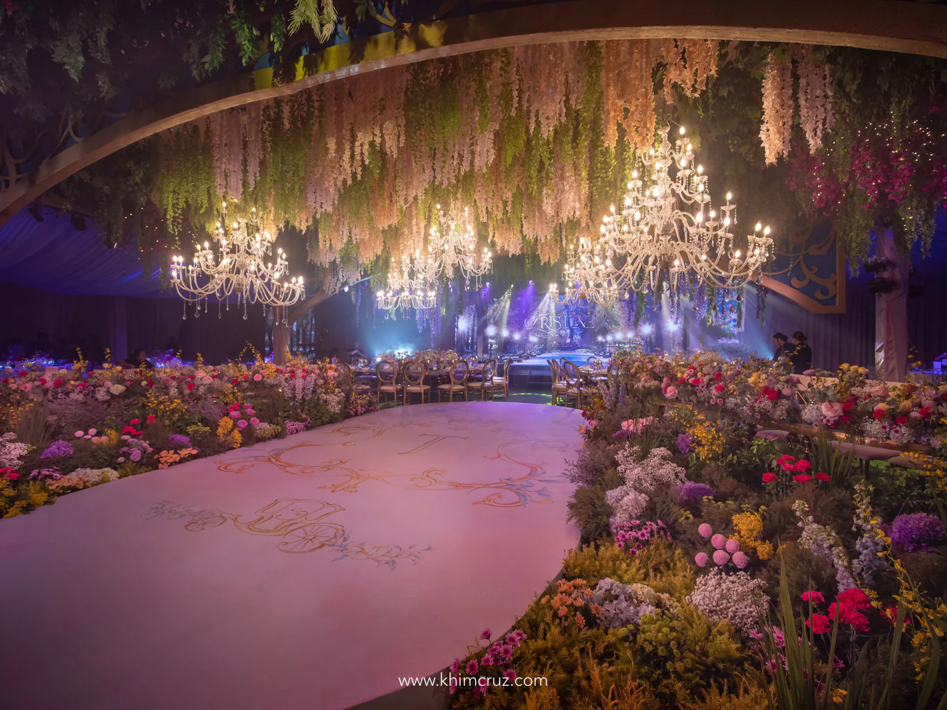 disney enchanted movie inspired 18th birthday debut spring flowers central park event design by Khim Cruz