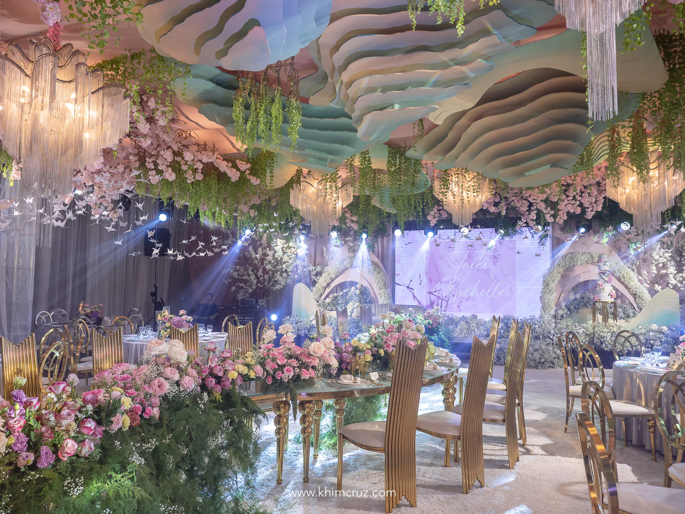 Sakura bana springtime Japanese wedding reception by wedding designer Khim Cruz