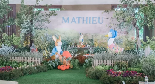 Peter Rabbit themed kids birthday McGregors Garden event design by Khim Cruz