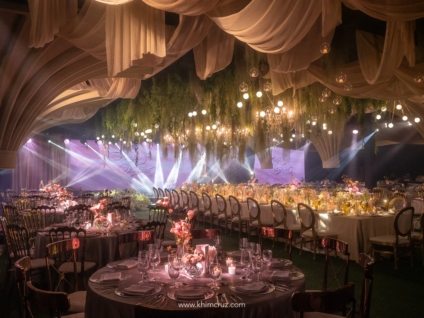 modern old-world themed wedding reception by event stylist Khim Cruz