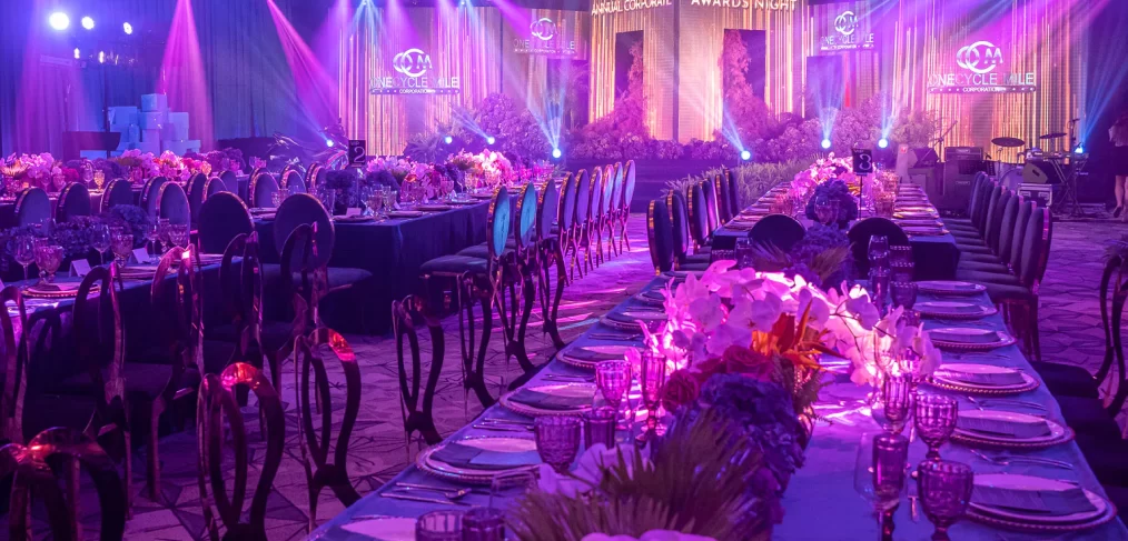 modern tropical themed corporate awards gala styled by Khim Cruz