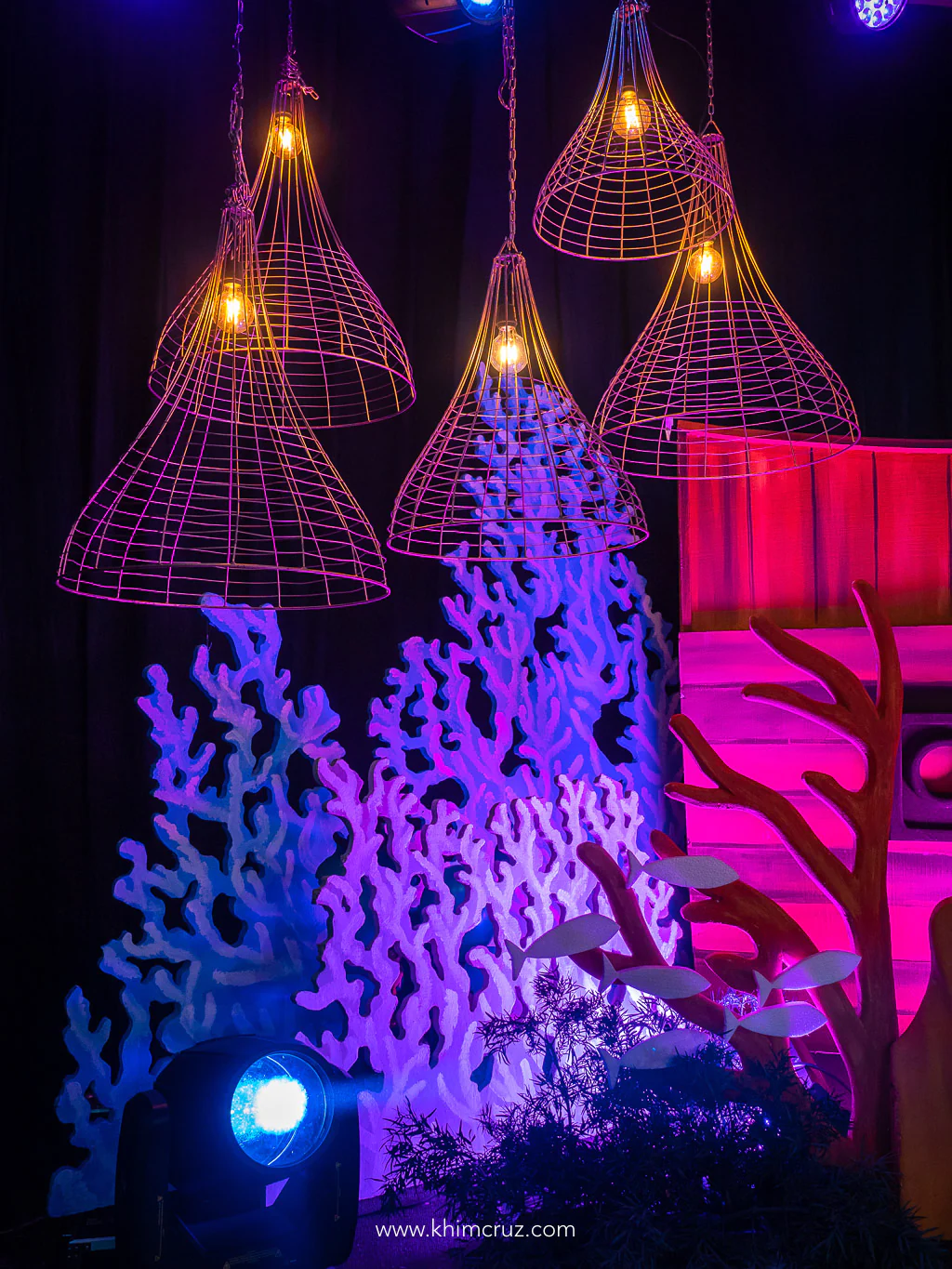 stage backdrop details of under the sea birthday party for Eliseo by Khim Cruz