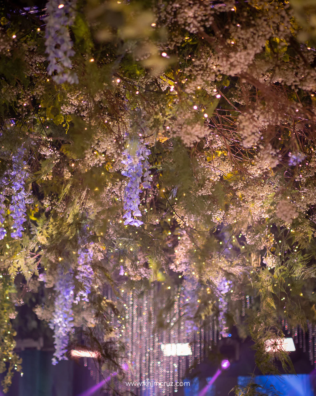 ceiling installation works for a forest sky adorned with fireflies on an enchanting forest of dreams debut