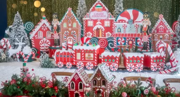 Gingerbread inspired winter wonderland Christmas village birthday party designed by Khim Cruz