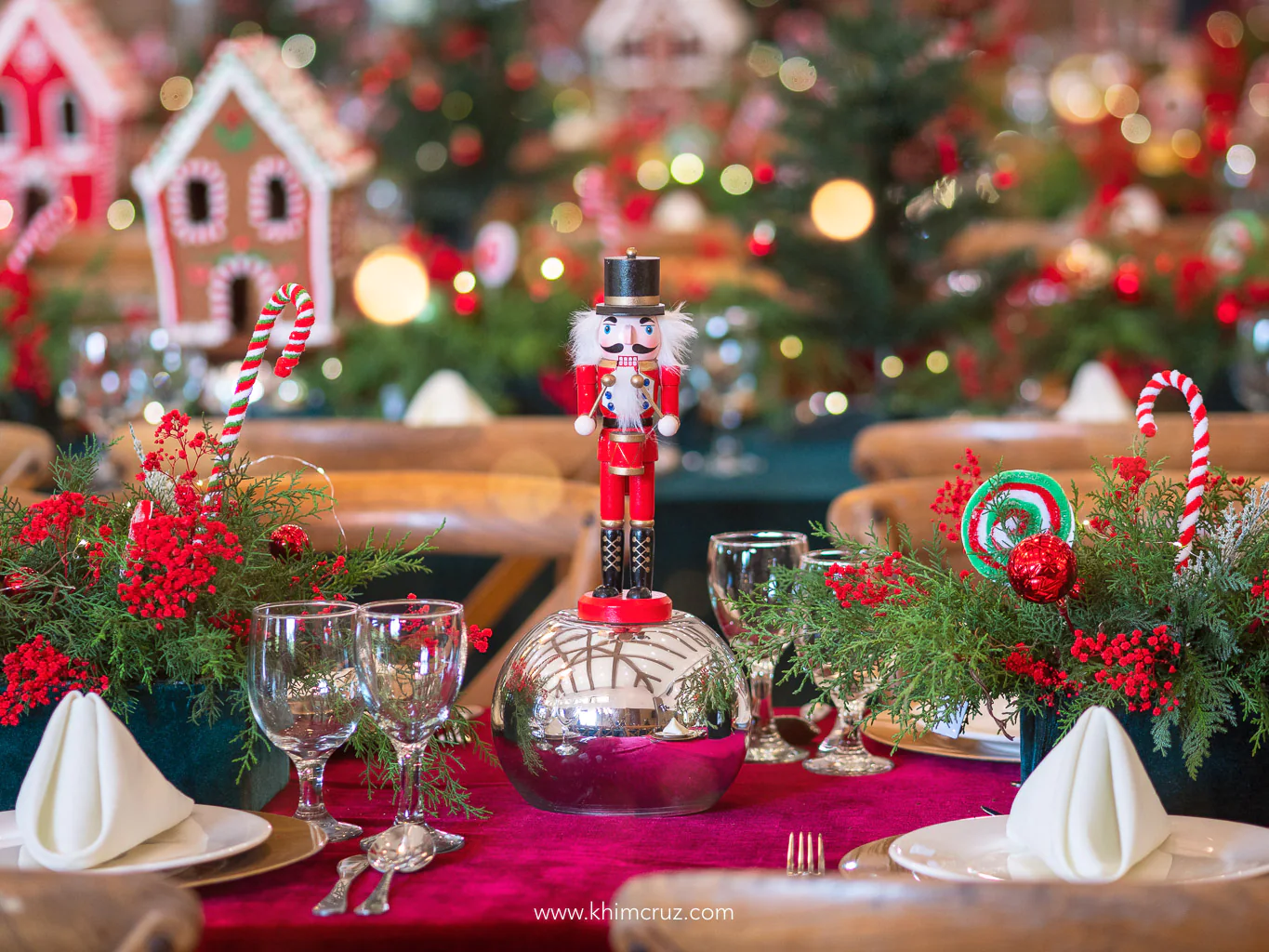 Nutcracker table centerpiece Christmas themed childrens birthday party