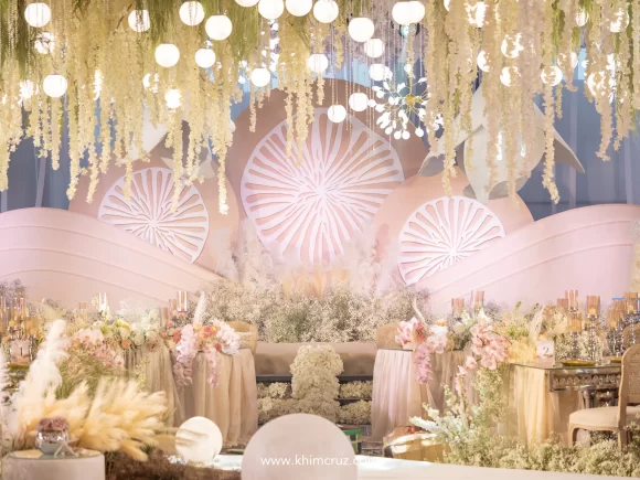 wedding stage backdrop inspired from coral formations