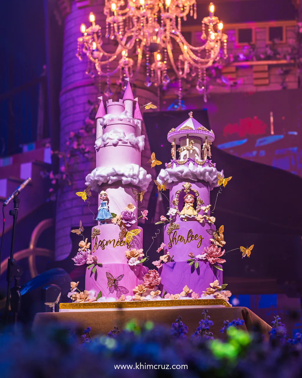 rotating Disney princess-themed cakes