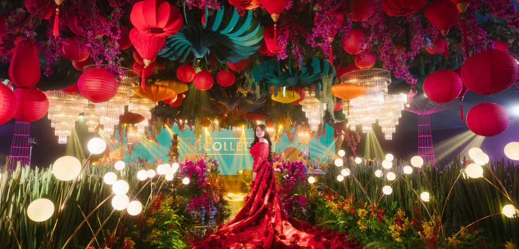 A debut fit for the silver screen Crazy Rich Asians, reimagined in jewel tones