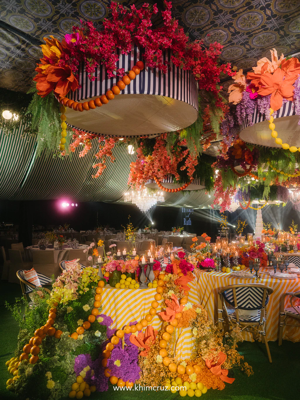 A wedding reception that felt like a vibrant stroll through Lake Como