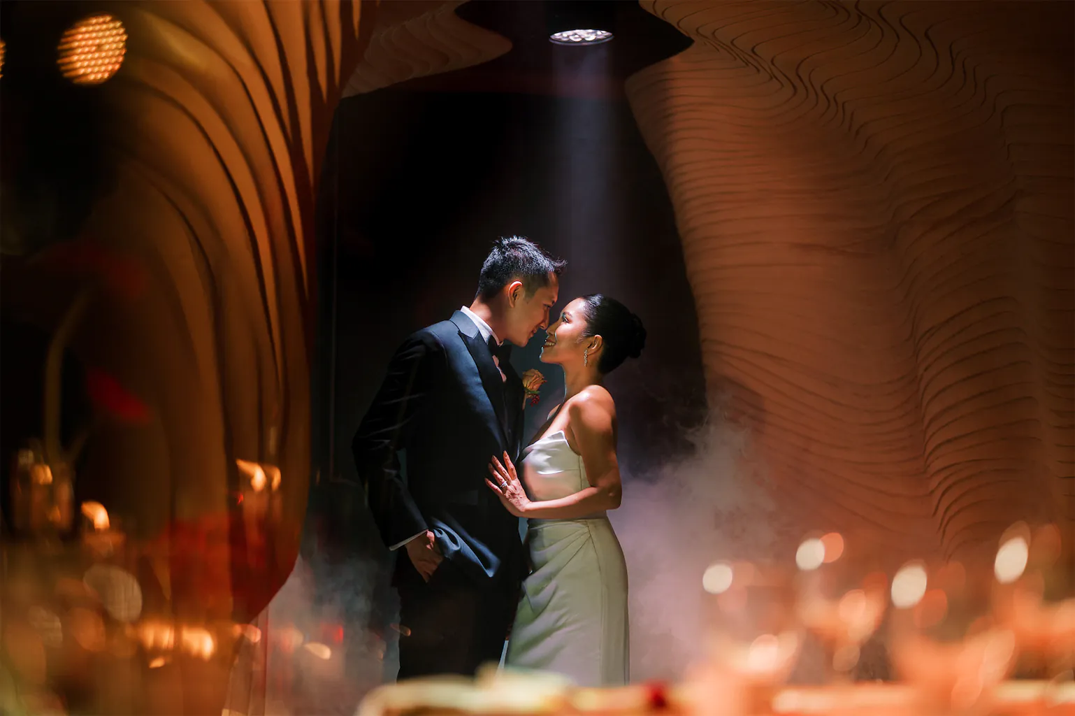 A wedding reception where layers from Grand Canyon meet timeless textures