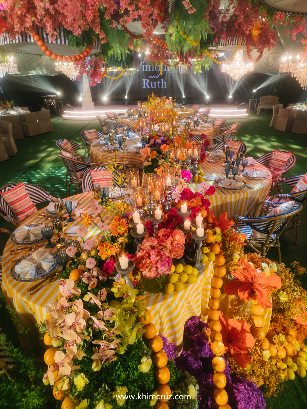 This wedding reception channeled the charm of an Italian summer lakeside