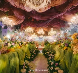 Vintage elegance filled every corner of Bill & Doreen’s wedding reception dreamscape